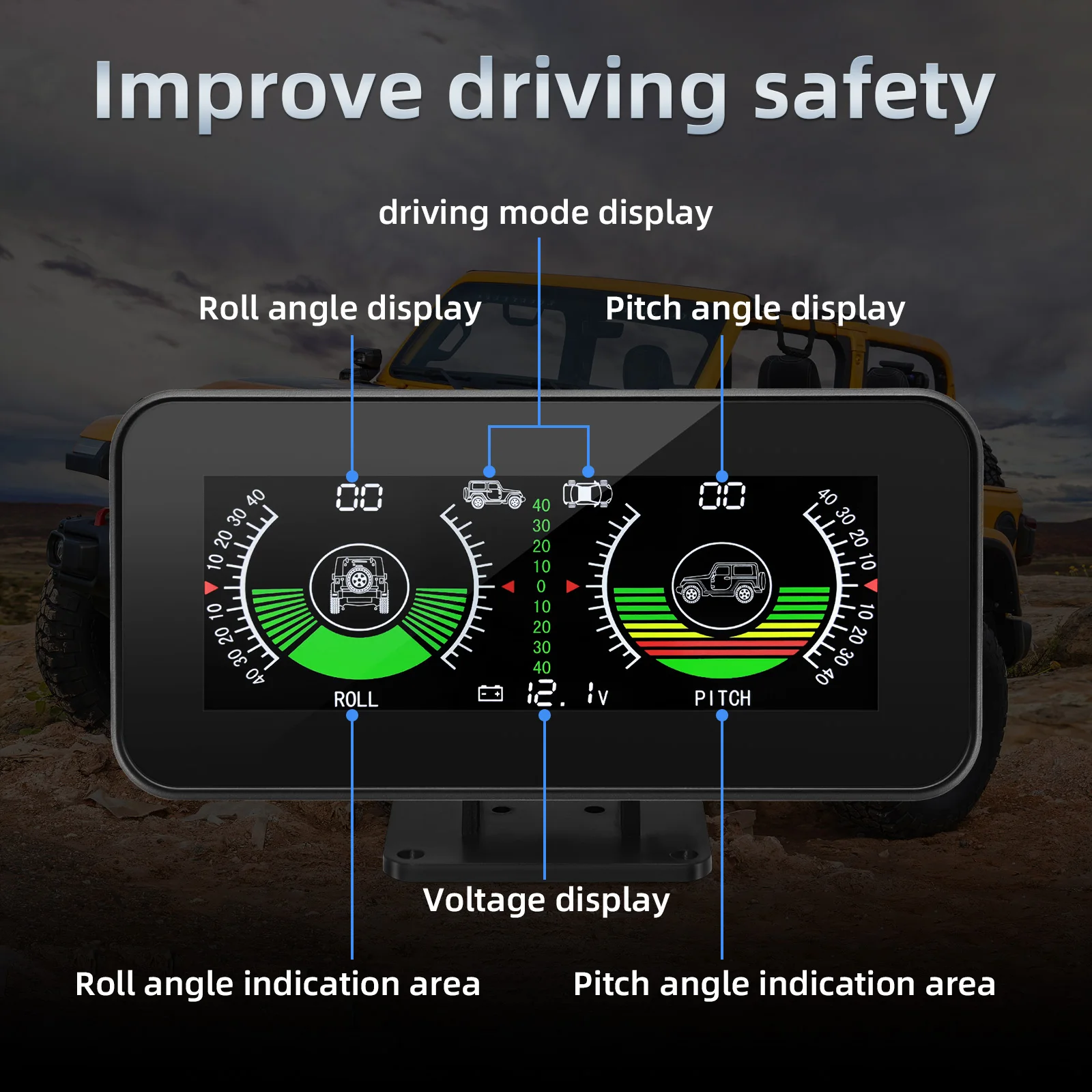 Velocímetro GPS M50 con inclinómetro digital para 4x4 y off-road - imagen 3