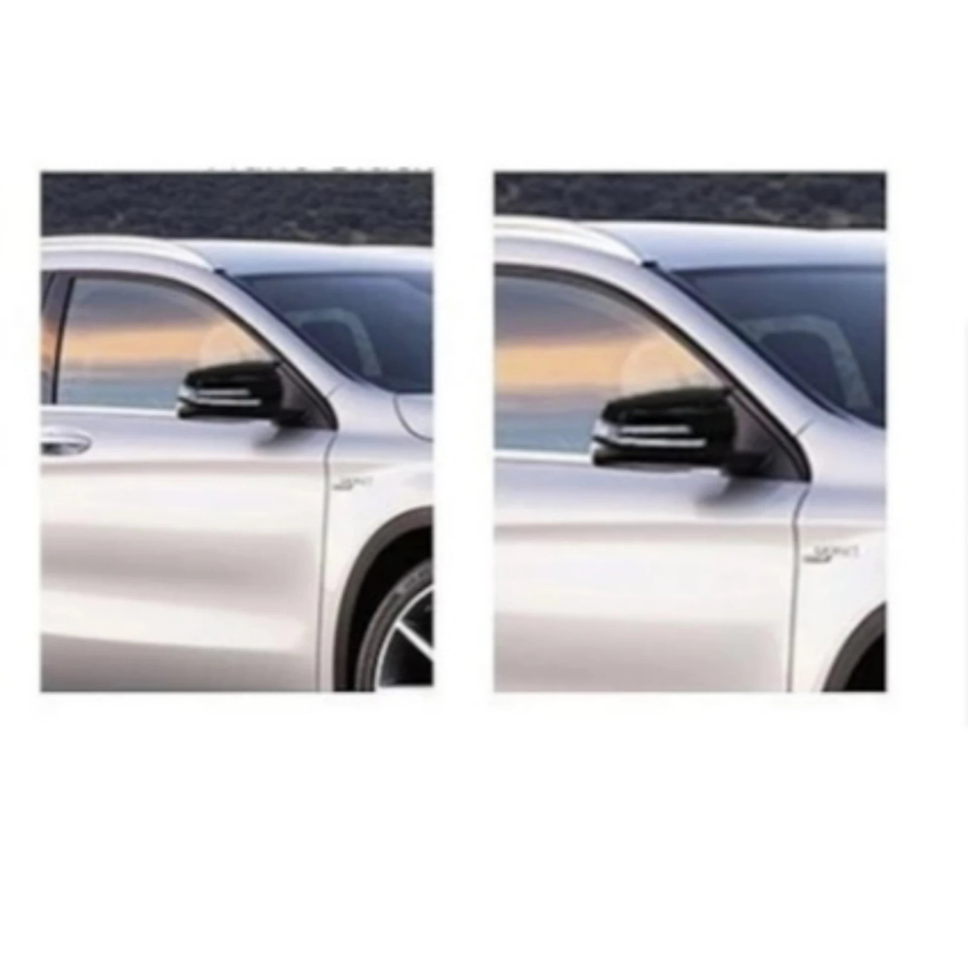 Cubierta de espejo estilo murciélago para Mercedes GLA X156 AMG, accesorio de piano brillante, funda negra, protectores de coche, piezas exteriores, 2014, 2018 - imagen 5