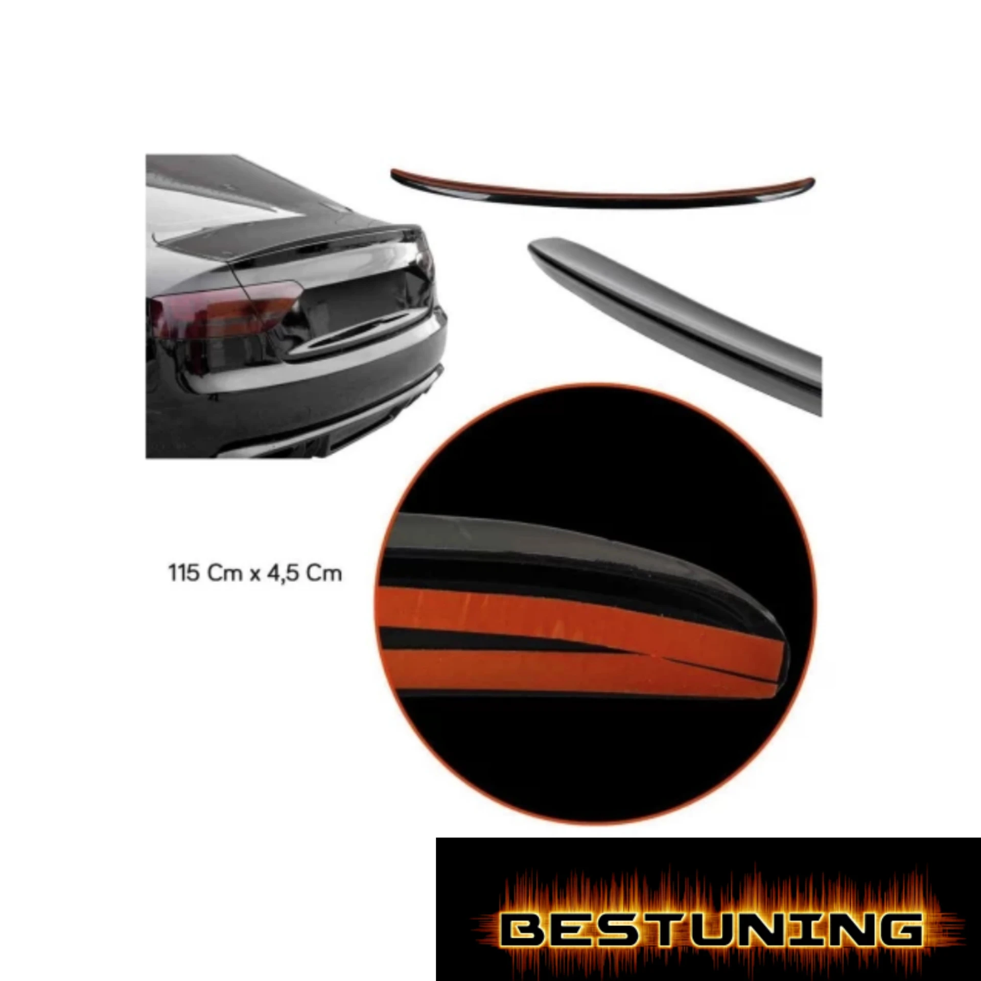 Alerón maletero trasero Mercedes CLA 180D en plástico negro brillante - imagen 4