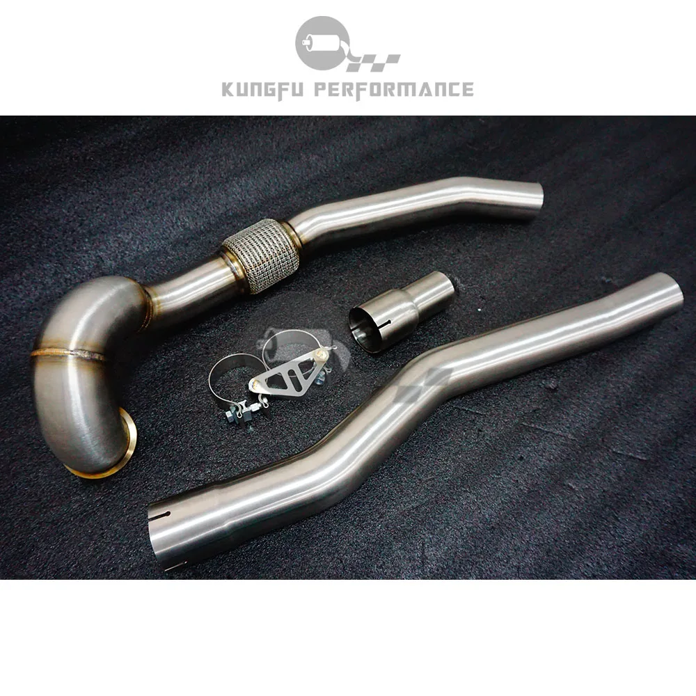 Downpipe Kungfu Performance SS304 3,5" para VW Golf R MK7 2.0 TFSI