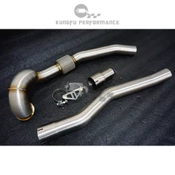 Downpipe Kungfu Performance SS304 3,5" para VW Golf R MK7 2.0 TFSI