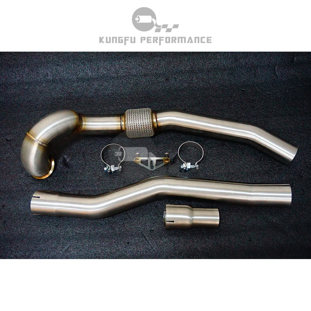 Downpipe Kungfu Performance SS304 3,5" para VW Golf R MK7 2.0 TFSI - imagen 3