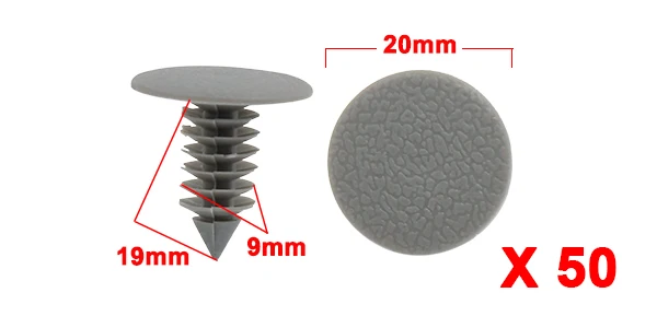 Clip retención parachoques universal Autohaux 9mm gris beige - imagen 5