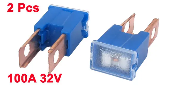 Fusible PAL de acción lenta 100 A, 32 V, azul, 2 patillas rectas - imagen 3