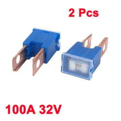 Fusible PAL de acción lenta 100 A, 32 V, azul, 2 patillas rectas