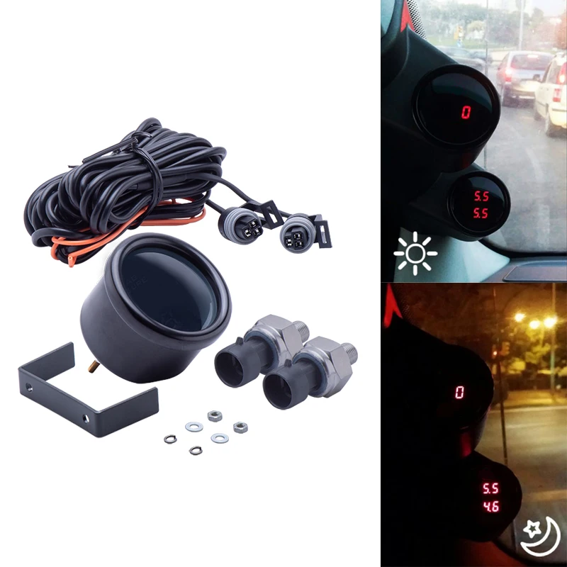 Medidor dual con pantalla LED en detalle