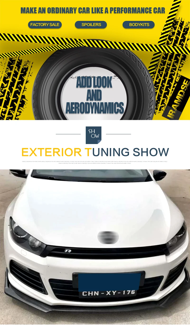 Kit completo de aerodinámica en fibra de carbono para VW Scirocco