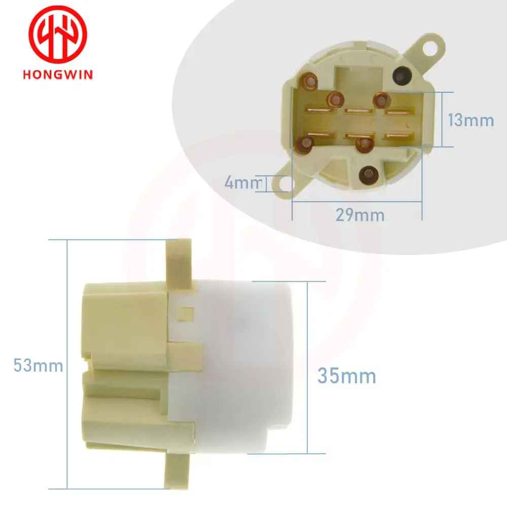 Detalle del componente eléctrico del interruptor de arranque
