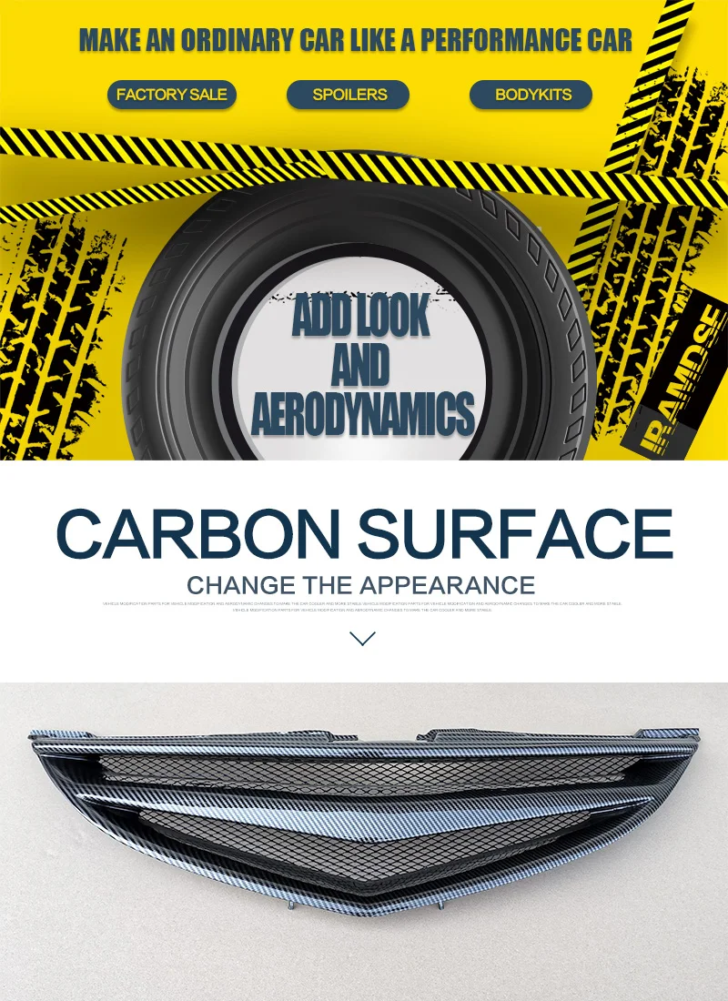 Parachoques de parrilla de carreras superficie de carbono para Mazda 6