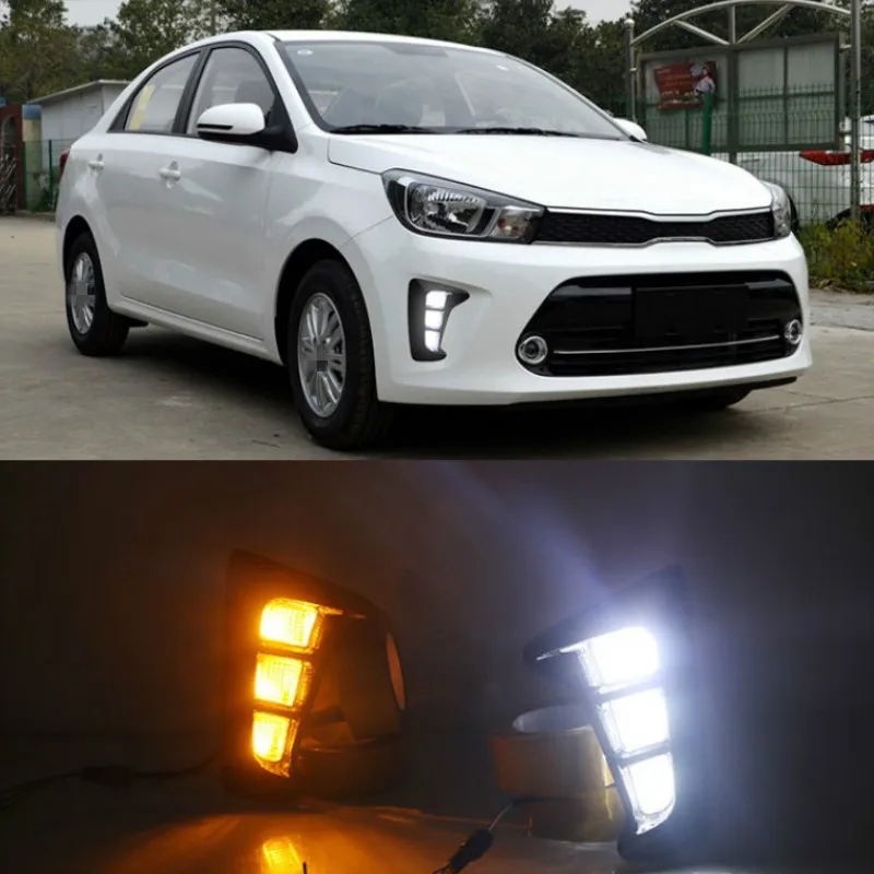 Luces LED DRL instaladas en frontal de KIA PEGAS