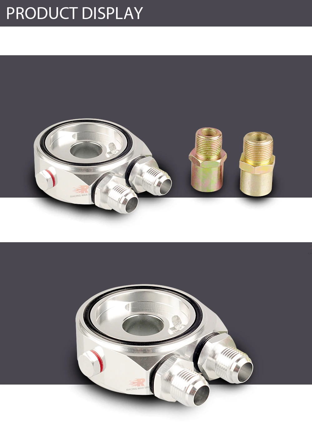 Adaptador de aceite de aluminio para enfriador de sándwich 3/4-16UNF