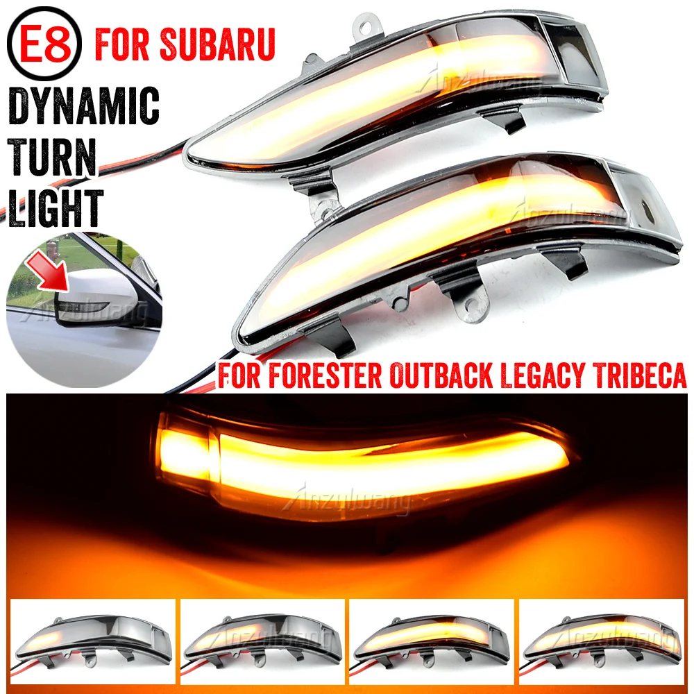 Vista frontal de la luz LED intermitente para espejo lateral Subaru