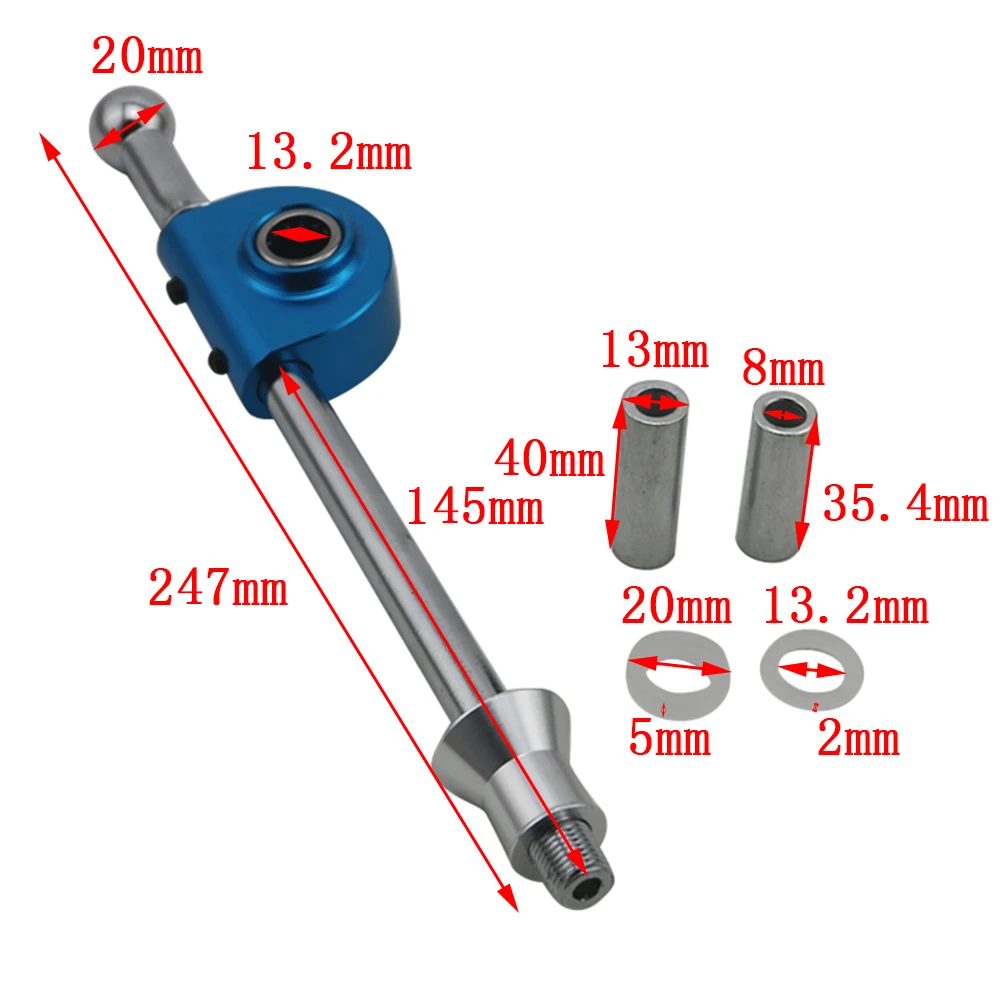 Vista lateral del short shifter instalado