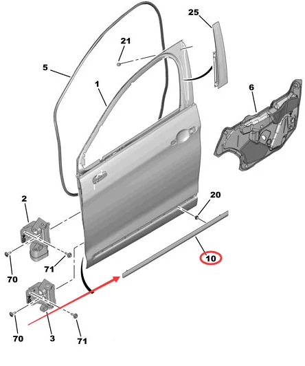 Tira desgaste Citroen C5 - vista 1