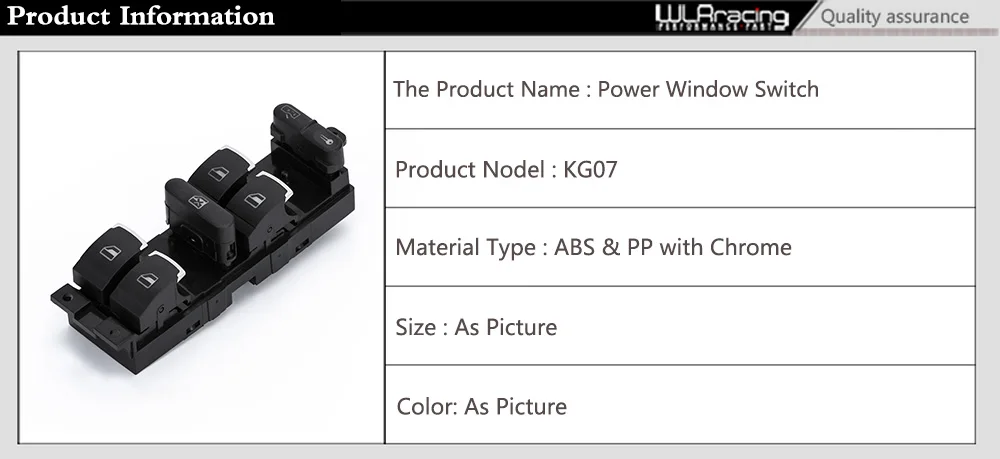 Botón de control de ventanilla eléctrica para VW Golf 4