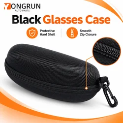 Estuche para gafas negras YONGRUN, caja de almacenamiento protectora de alta calidad para gafas, organizador portátil con carcasa rígida, ideal para el hogar, la oficina y actividades al aire libre.