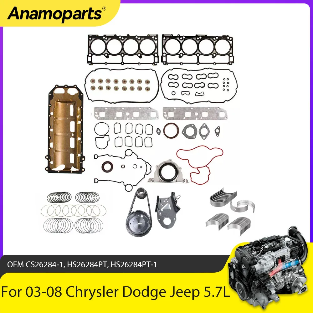 Componentes del kit de juntas y distribución para motor Hemi 5,7 L
