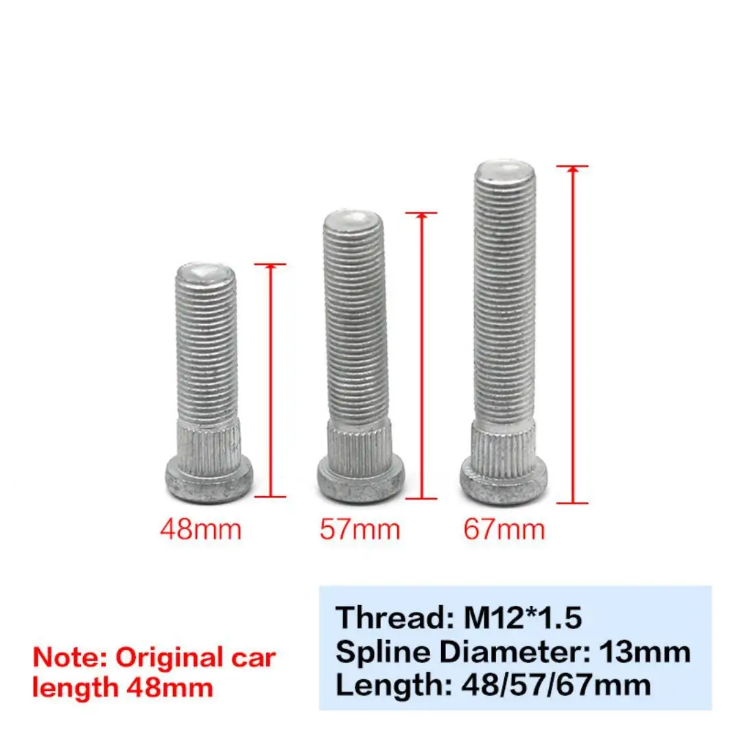 Perno estriado cubo de rueda M12x1,25 – Diámetro 13mm