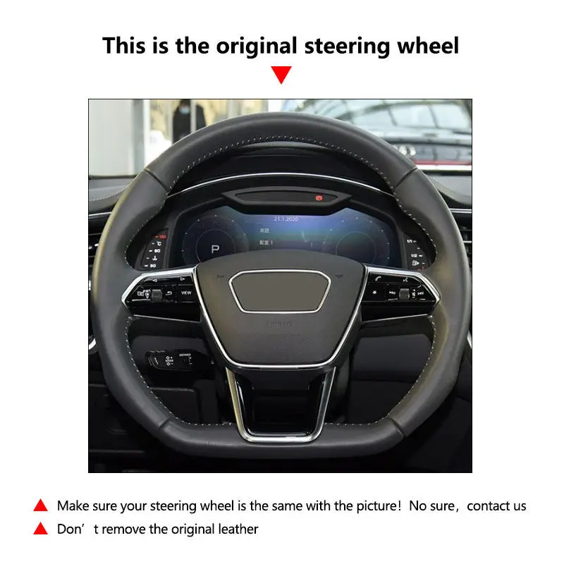 Funda de cuero de gamuza para volante Audi