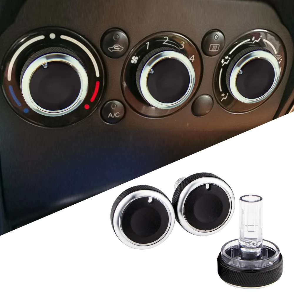Conjunto de 3 perillas de control de calor en negro mate