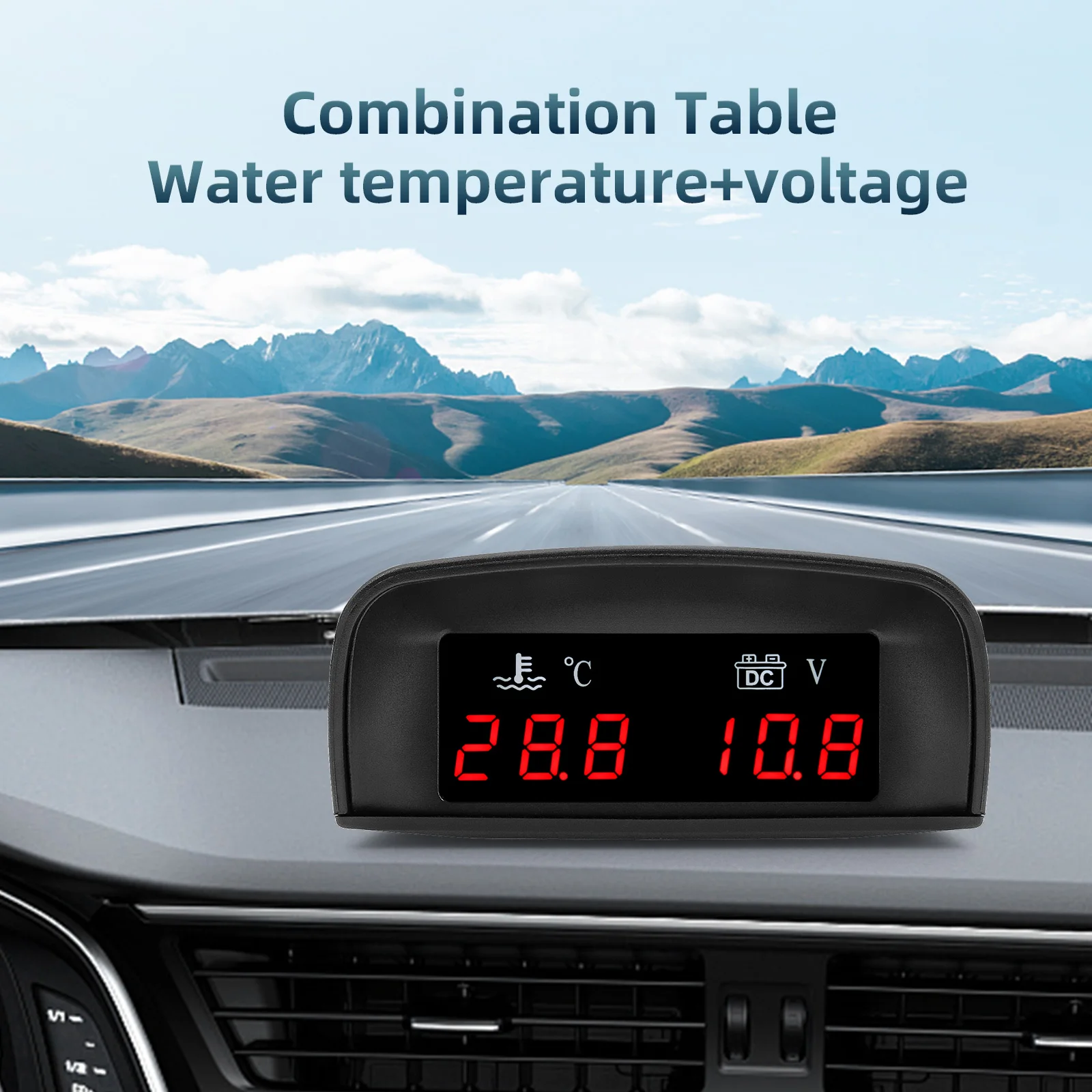 Gauge digital temperatura y voltaje LCD