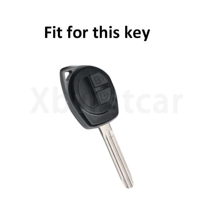 Funda TPU para llave Suzuki en negro con textura de cuero