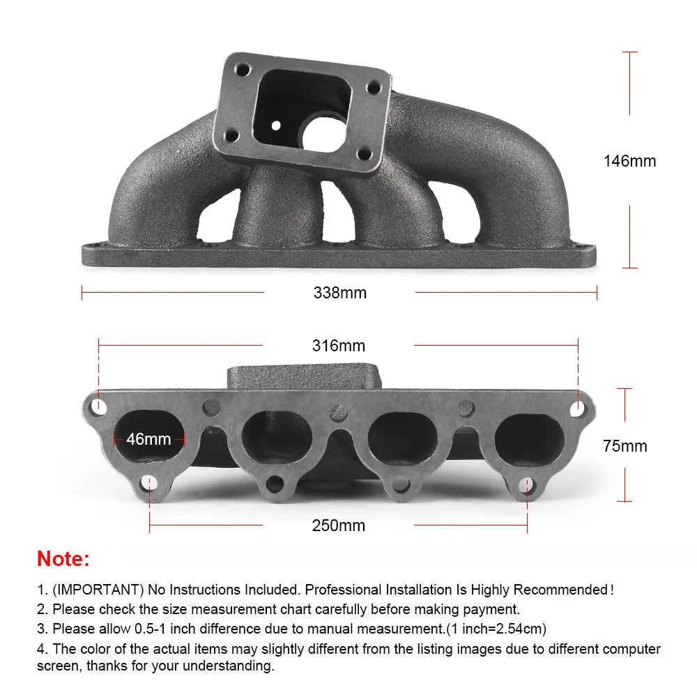 Brida de escape de 35mm para turbo T3/T4
