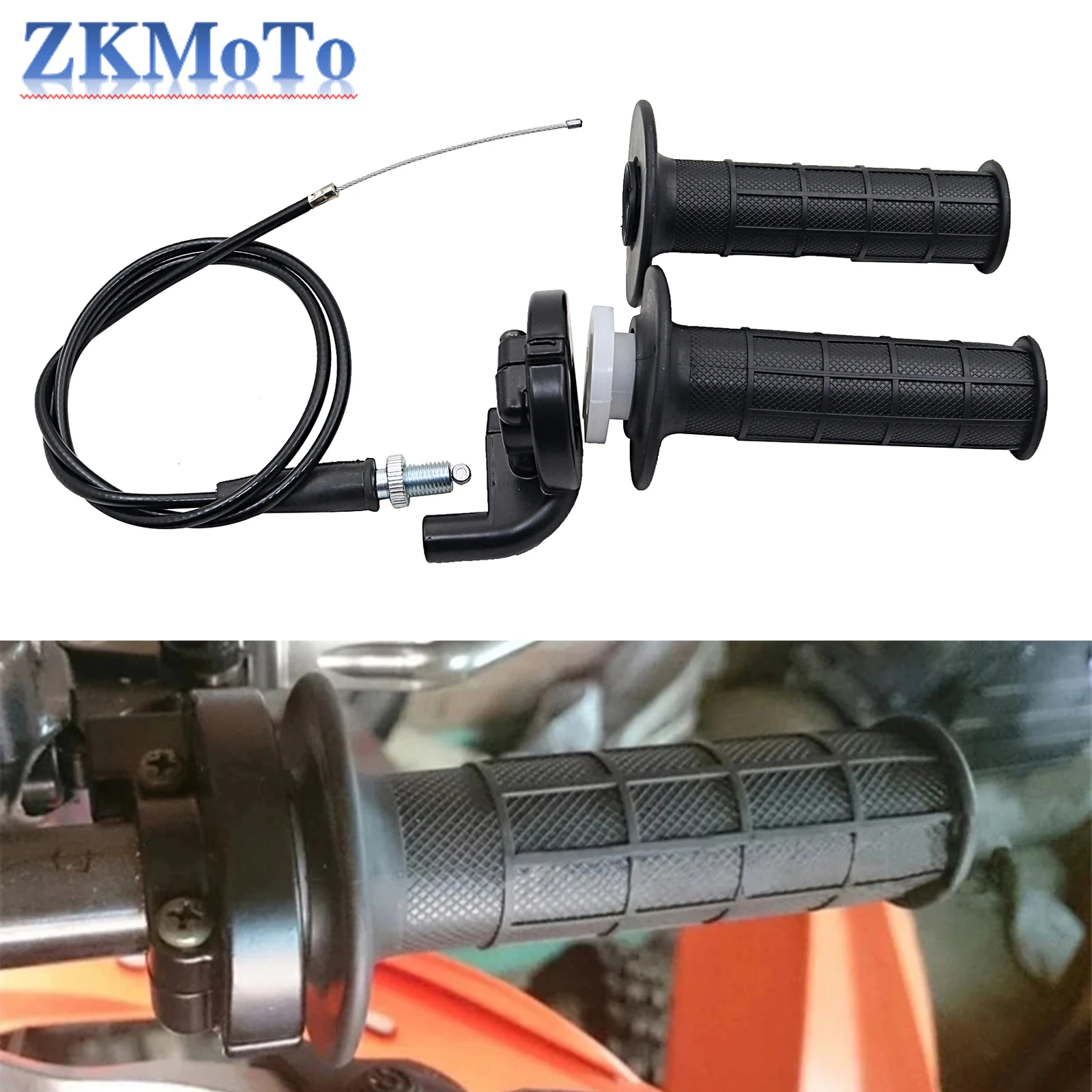 Empuñaduras de moto en negro con textura de gel de goma