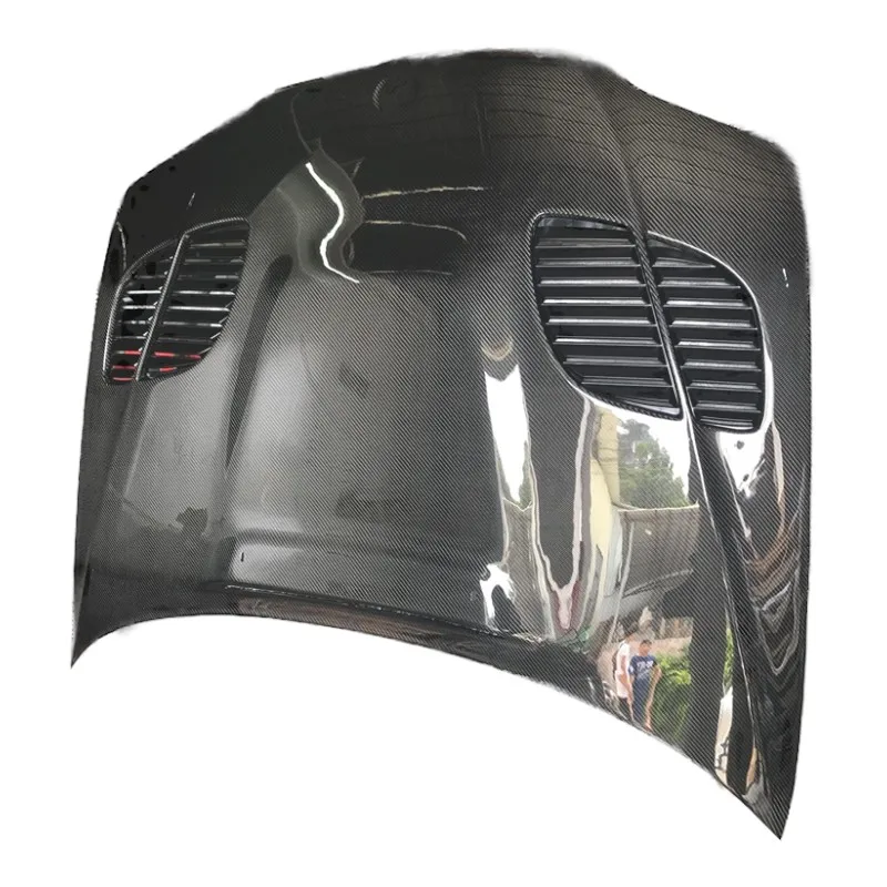 Capó de fibra de carbono WOVTECH para BMW E46 M3, vista frontal