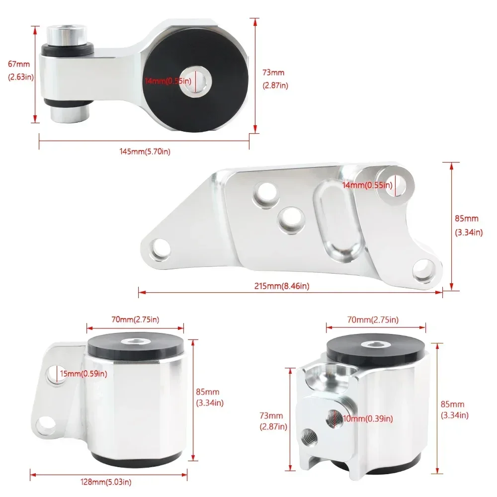 Kit de montaje de motor aluminio billet 6061-T6