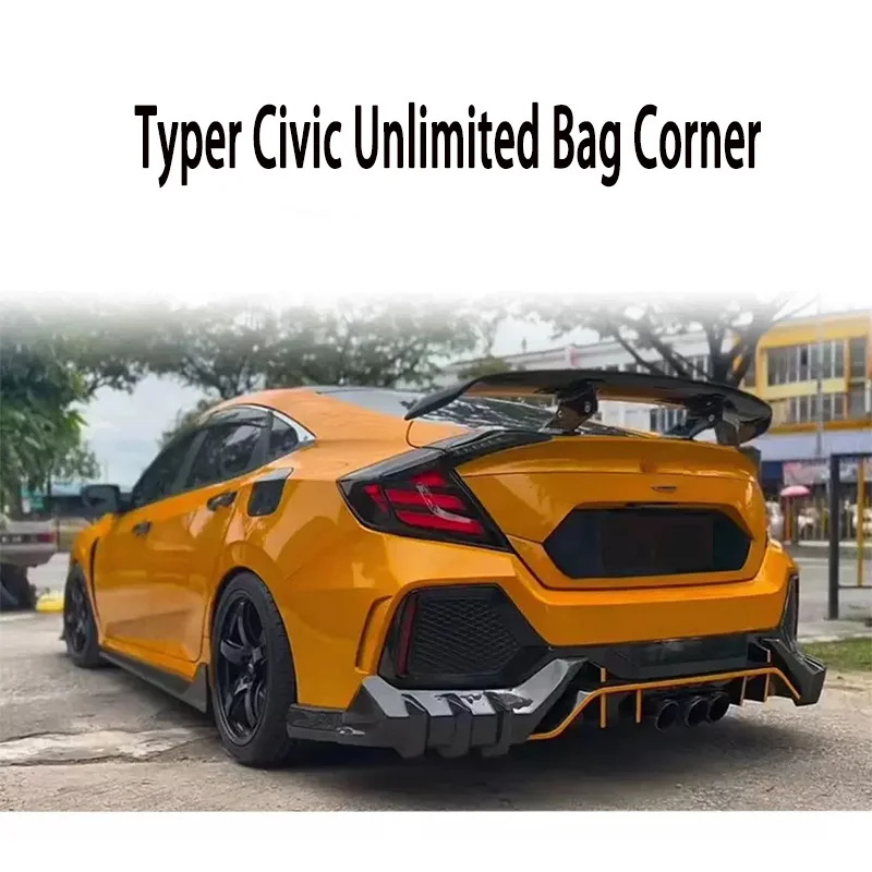 Vista frontal del kit instalado en Civic Type R