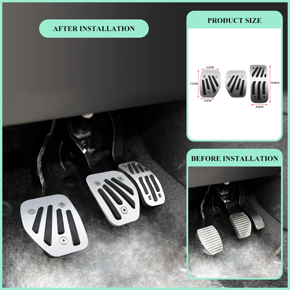 Kit de pedales de coche en color plata para Peugeot y Citroën