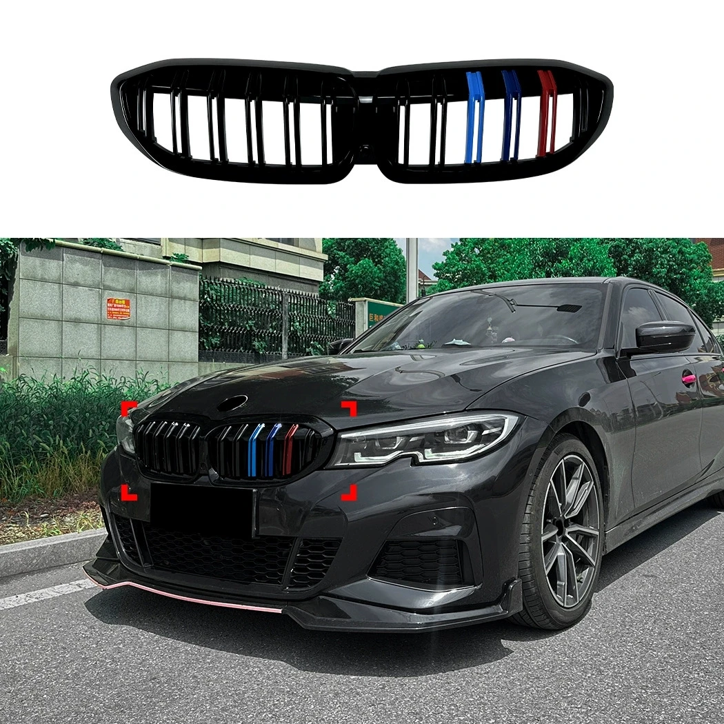 Parachoques deportivo BMW G20 G21 negro brillante