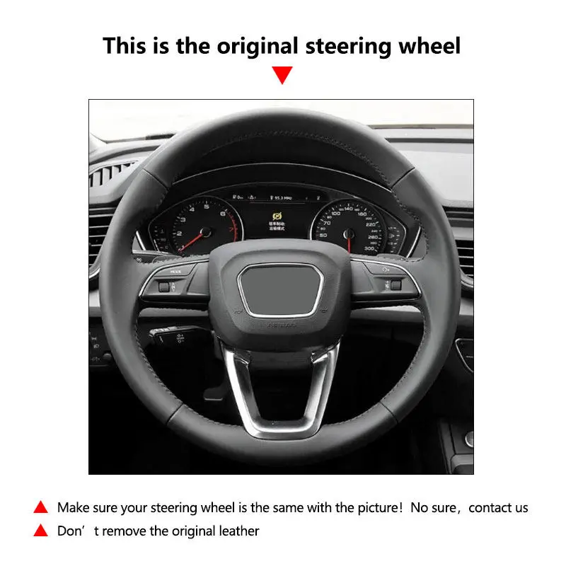 Embellecedor de volante de cuero gamuza para Audi
