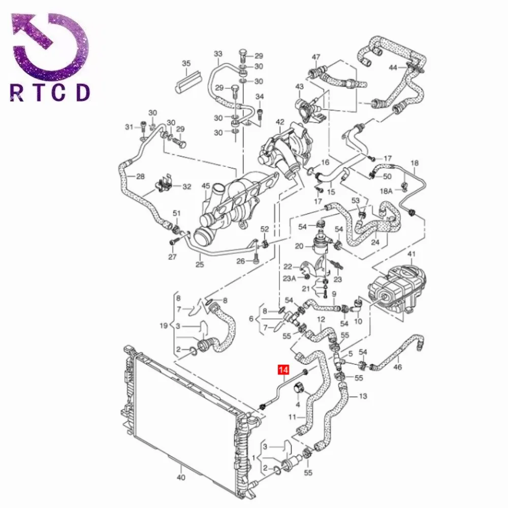 Manguera de radiador para Audi A6 A7