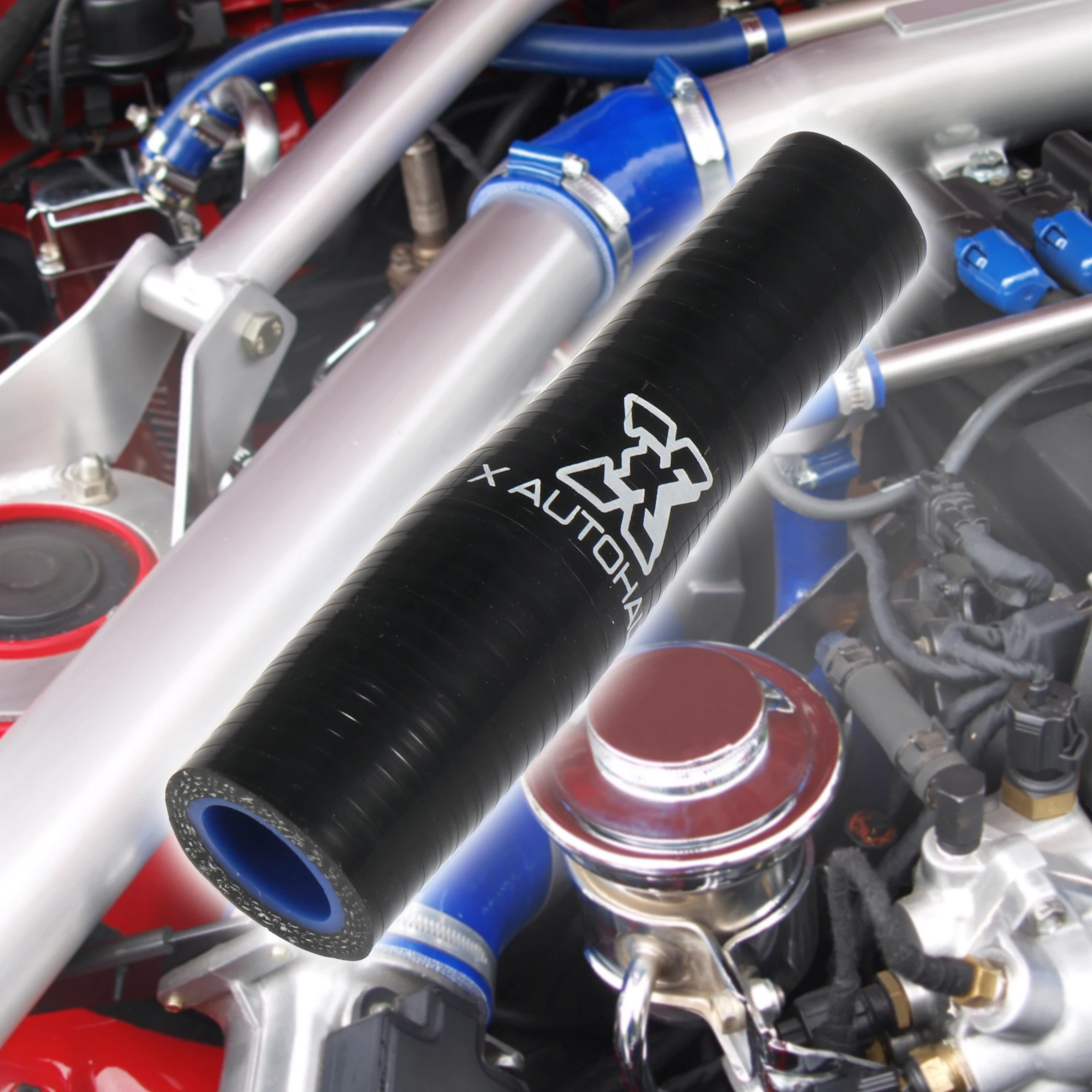 Manguera de silicona instalada en el intercooler