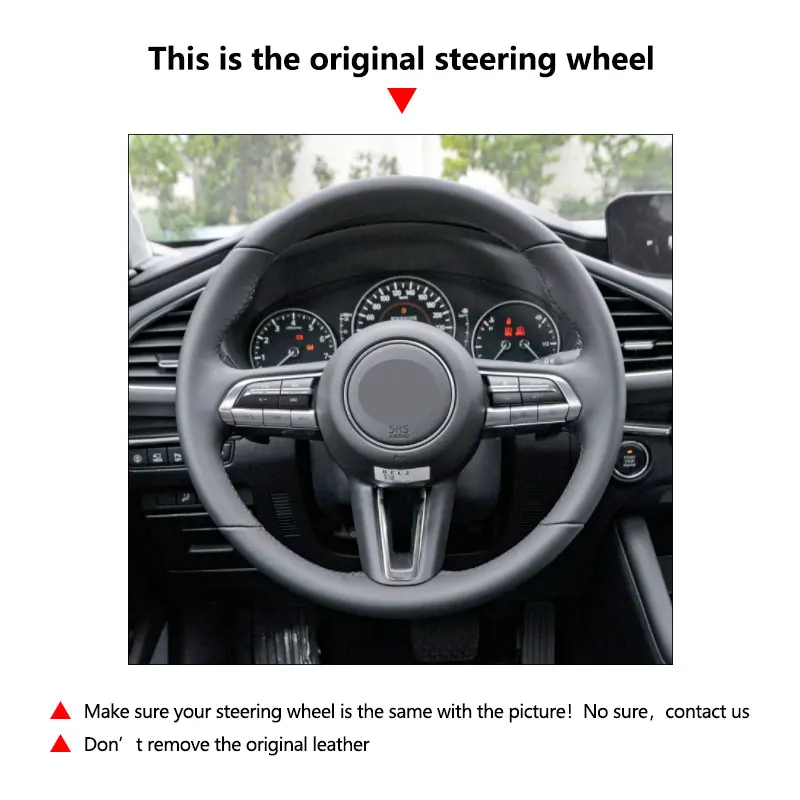 Protector de volante de microfibra perforada para Mazda