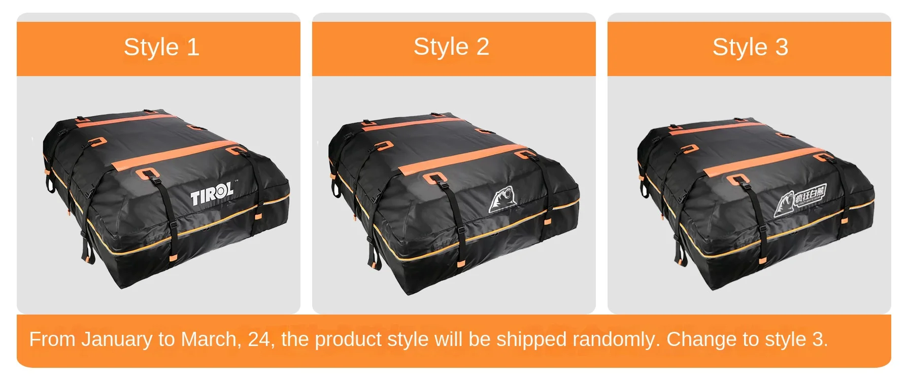 Bolsa de techo PVC vista frontal