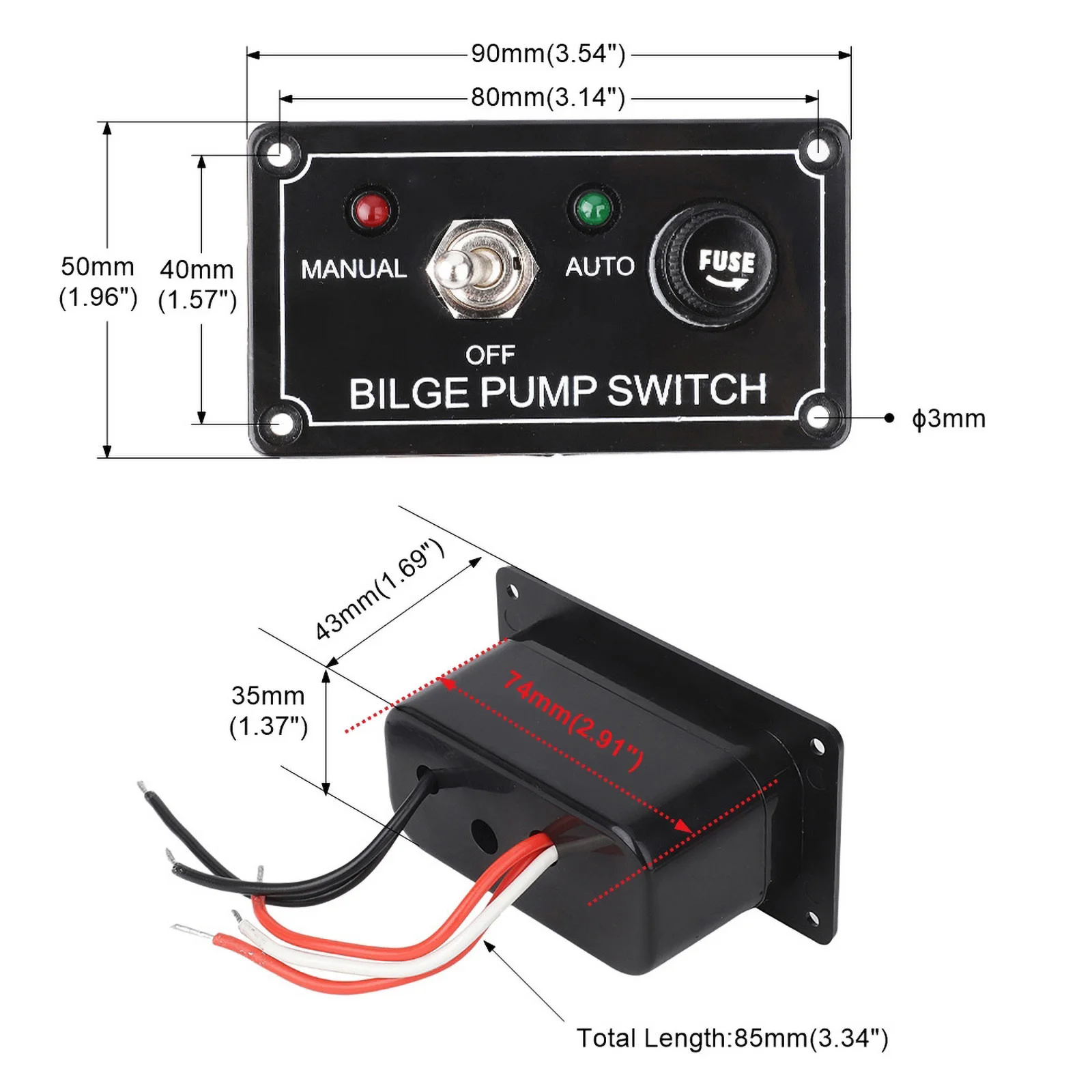 Indicadores LED del panel de control
