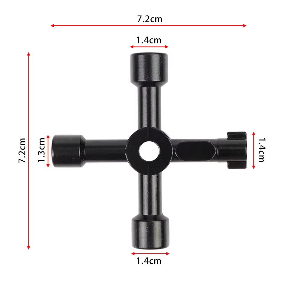 Llave triangular cruzada Universal de 4 vías