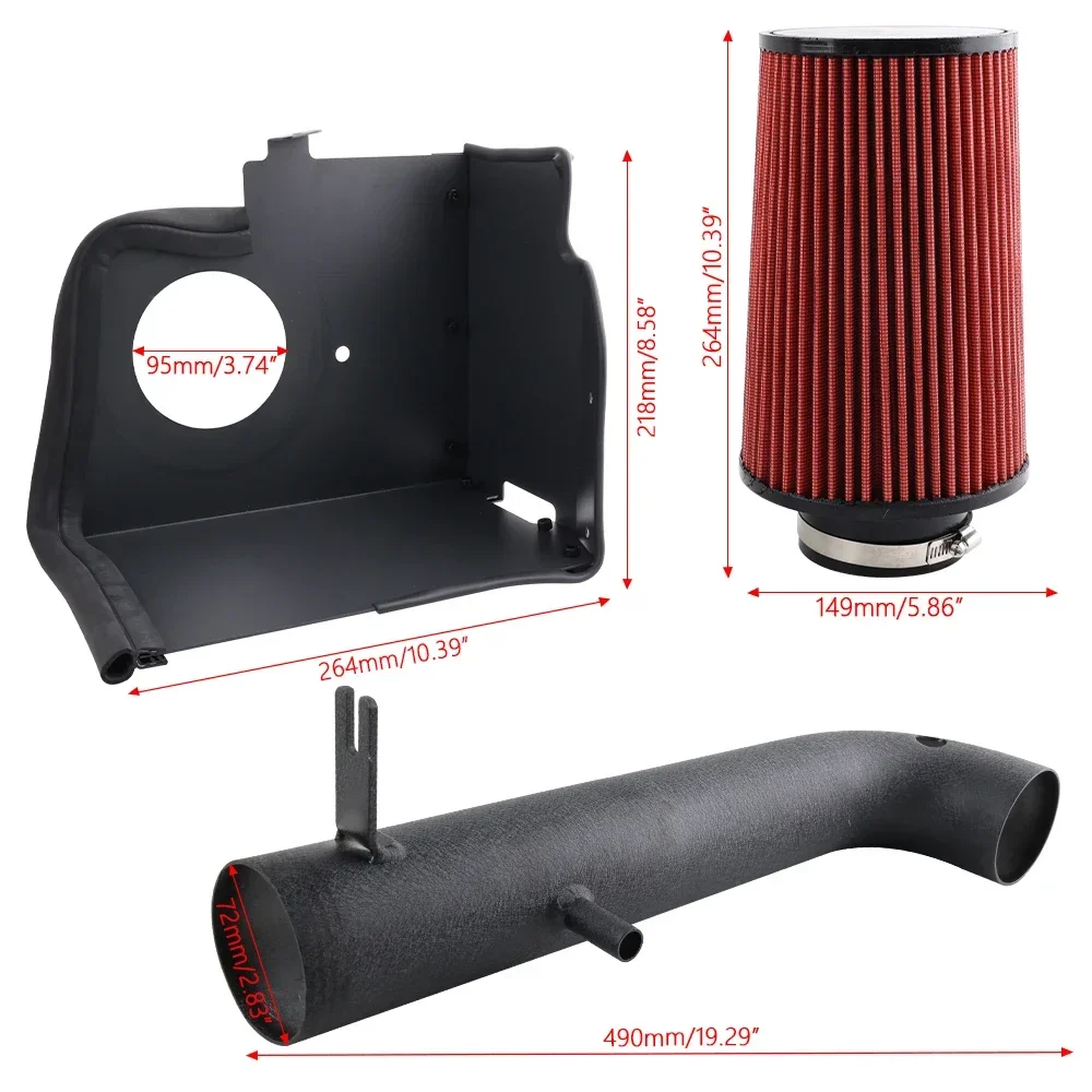 Kit de admisión de aire frío RAVERACING para Jeep Wrangler JK