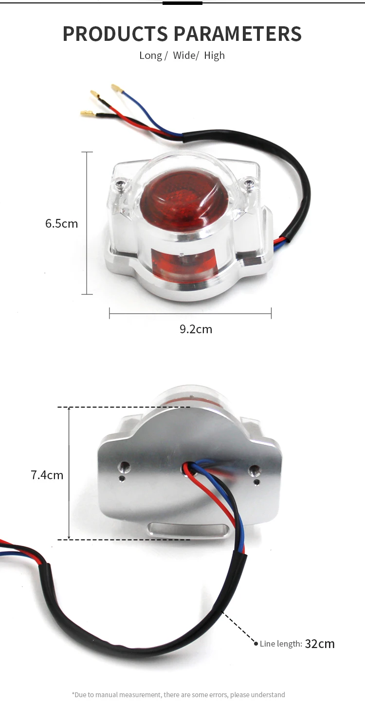 Detalle de la lente LED roja