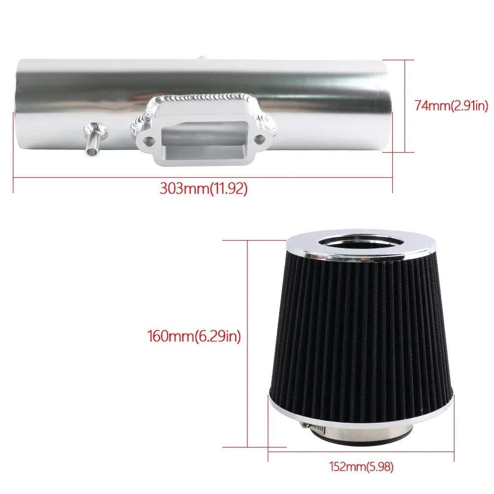 Kit de admisión de aire frío completo con filtro microalgodón