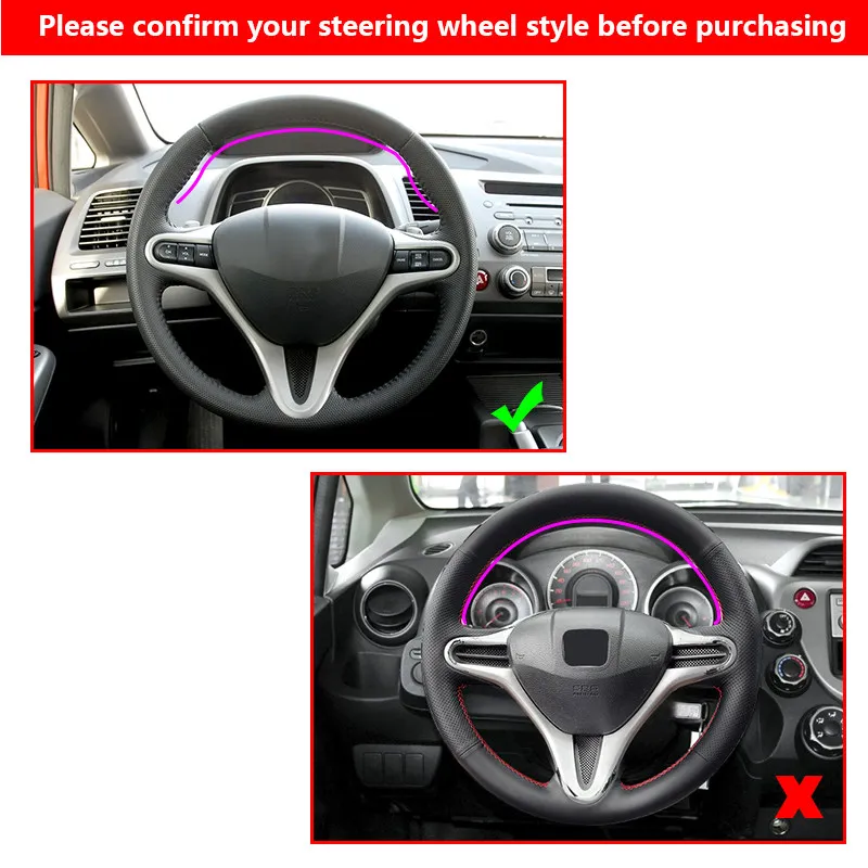 Funda de cuero perforado para volante Honda Civic