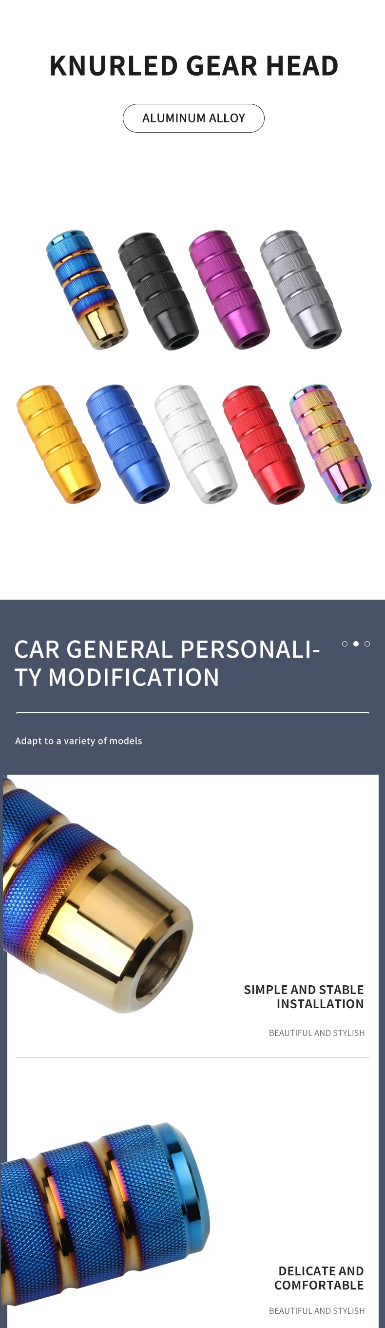 Perilla de palanca de cambios aluminio deportiva