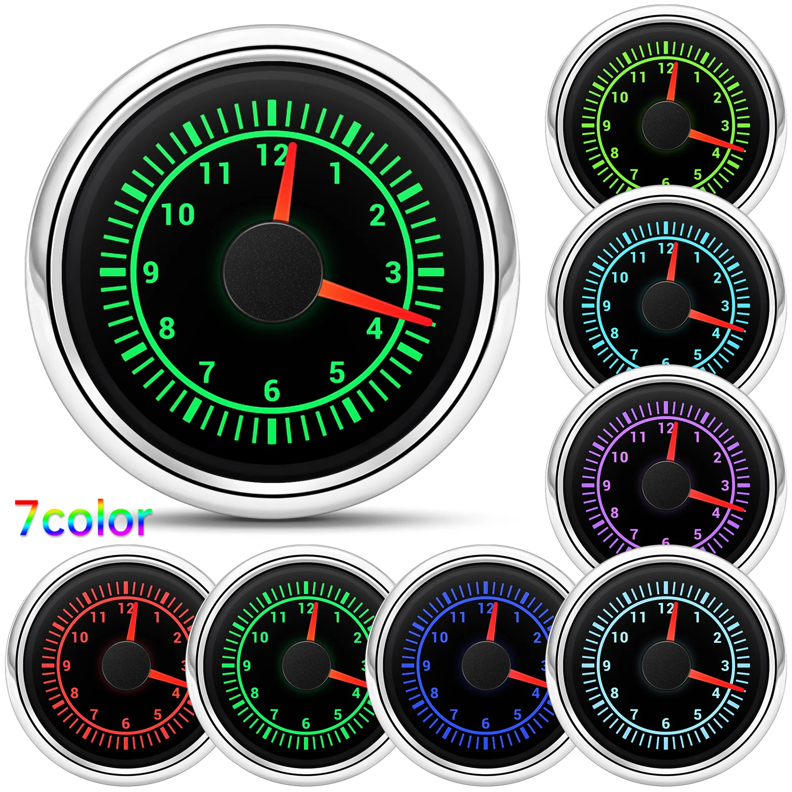 Reloj digital de 52mm con retroiluminación multicolor