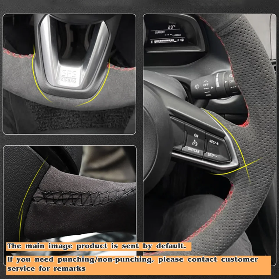 Proceso de instalación de la funda en el volante