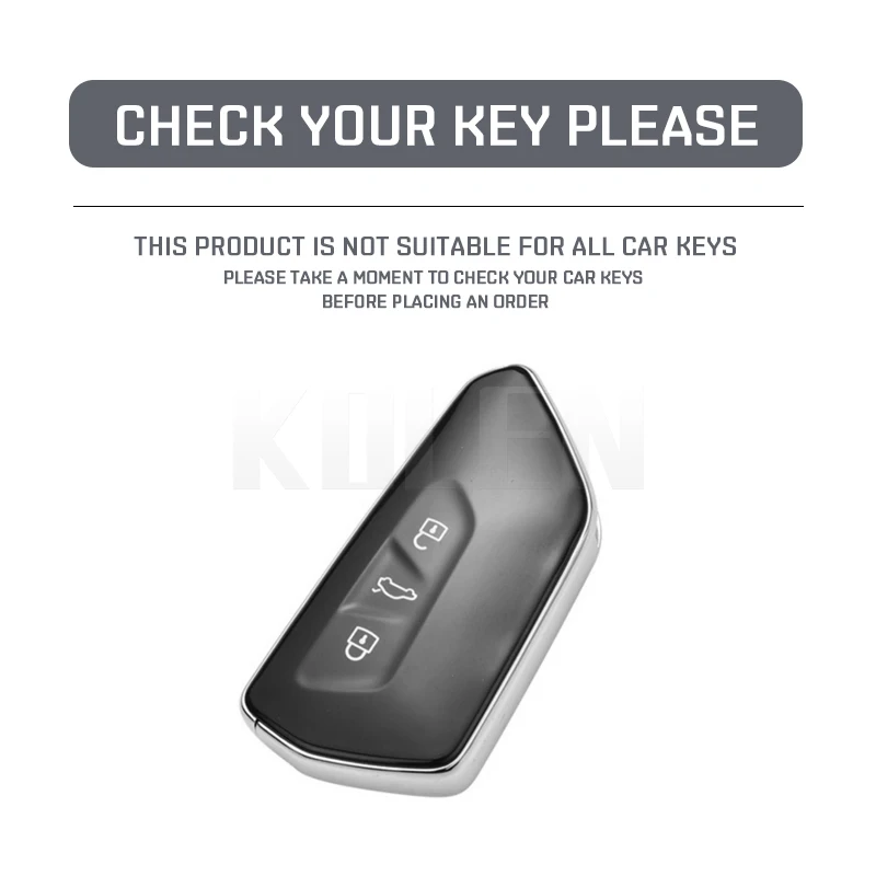 Funda de fibra de carbono ABS para llave de coche modelo VW Golf 8