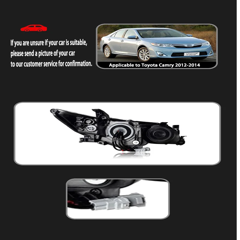 Faros delanter Toyota Camry visión frontal