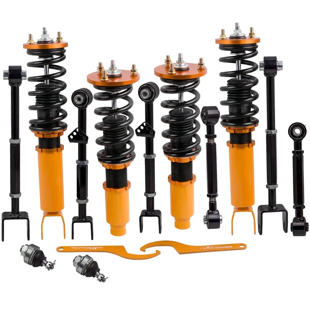 Vista frontal del coilover ajustable